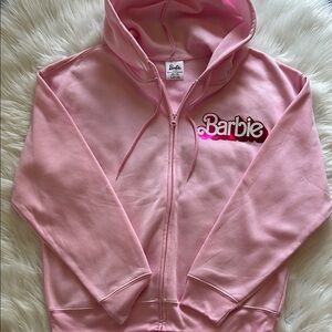 Barbie Pink Zip-Up Hoodie Sweatshirt